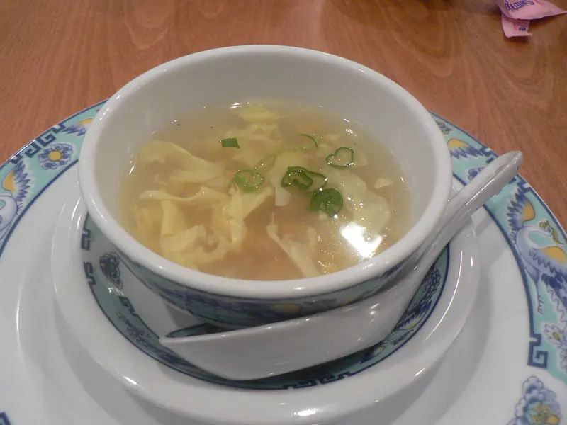 A bowl of thick Cantonese-style corn soup
